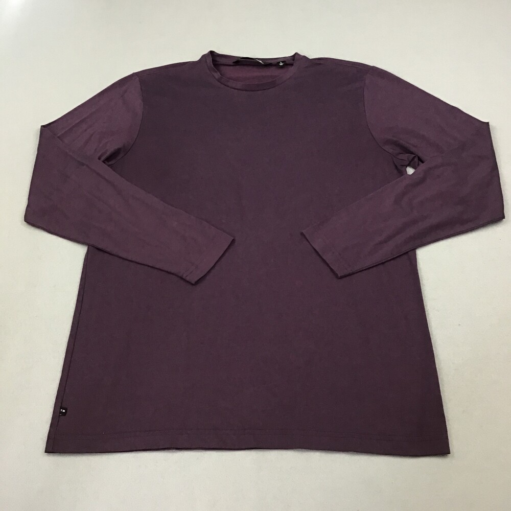 Travis Mathew Shirt Men Large Purple Long Sleeve Golf Tee Pima Crew Stretch L